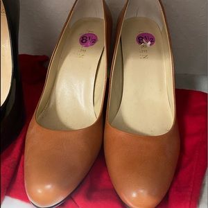 Ralph Lauren leather tan heels